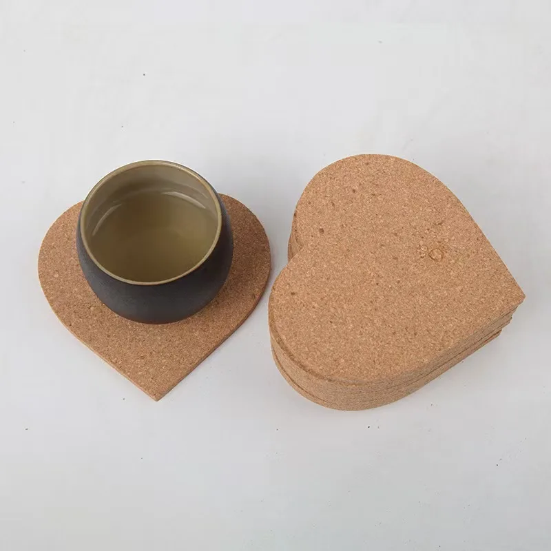 Wholesale Custom 10x10x0.5cm Thin Rounded Edge Cork Coasters Bulk Pads and Glass Protection Pads preview 3