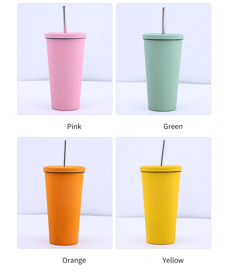 Custom regular tumbler with straw coated vacuum insulated stainless steel tumbler cups coffee mugs travel mug stainless steel