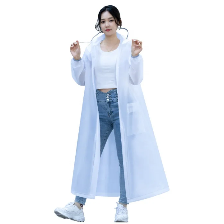 Wholesale  Emergency Raincoat Transparent Eva Plastic Reusable Waterproof Rain coat  climbing Coat for Girls Adults