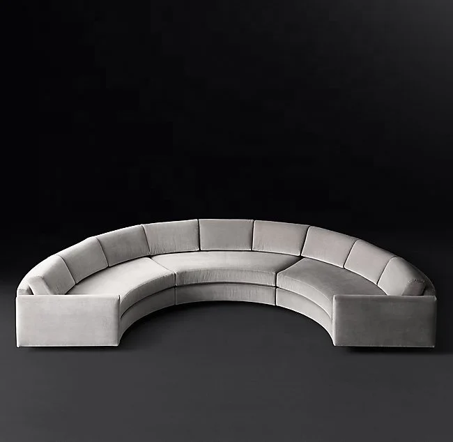 Modern Half Moon Circle Curved Sofa Furniture Living Room Sofa Design Luxury Velvet Sofas