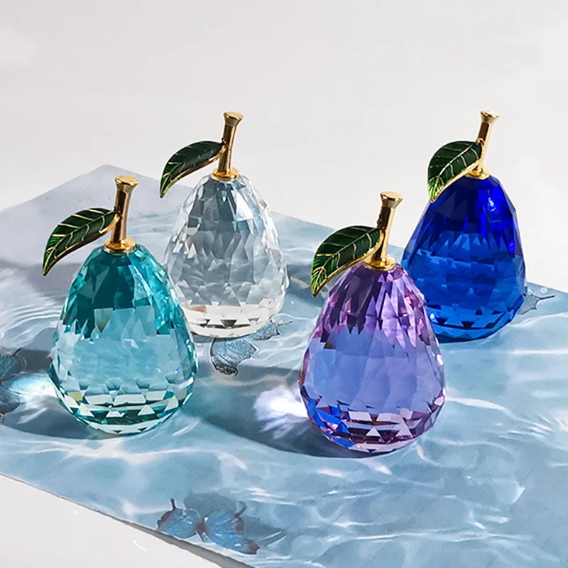 product jy factory wholesale creative crystal fruit red apple crystal home office tabletop centerpiece ornaments decoration-9