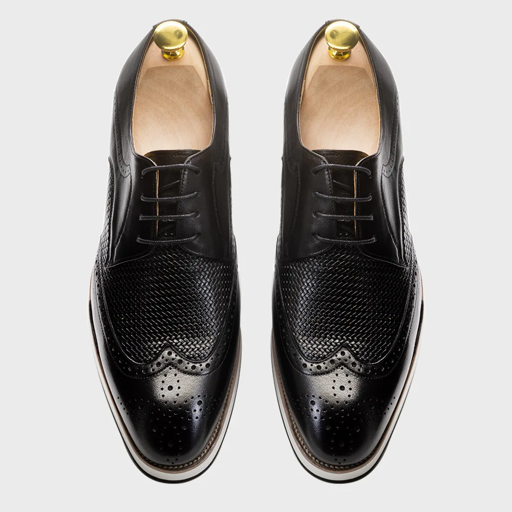 High Quality Handmade Man Genuine Cow Leather Suit Shoes Footwear Wedding Formal Italian Summer Men Dress Shoes Oxford