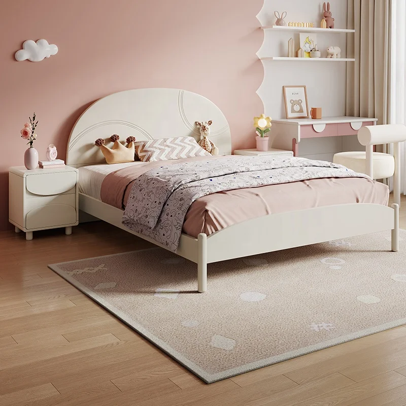 121383 Quanu Neues Modernes Schlafzimmermöbel 1,2m /1,5m Teenager-betten Für Mädchen Hochwertiges Kinder-einzelbett