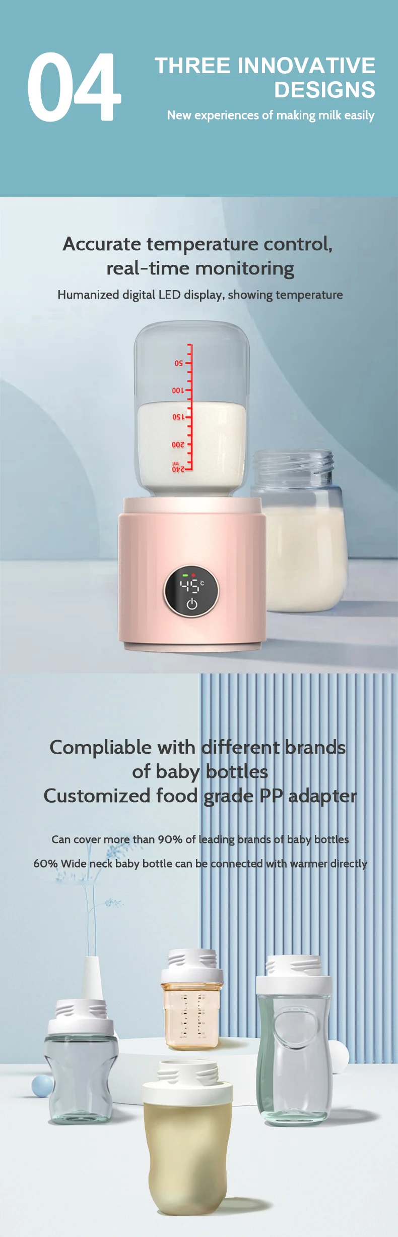New Portable Travel Battery Usb Universal Baby Feeding Bottle Warmer