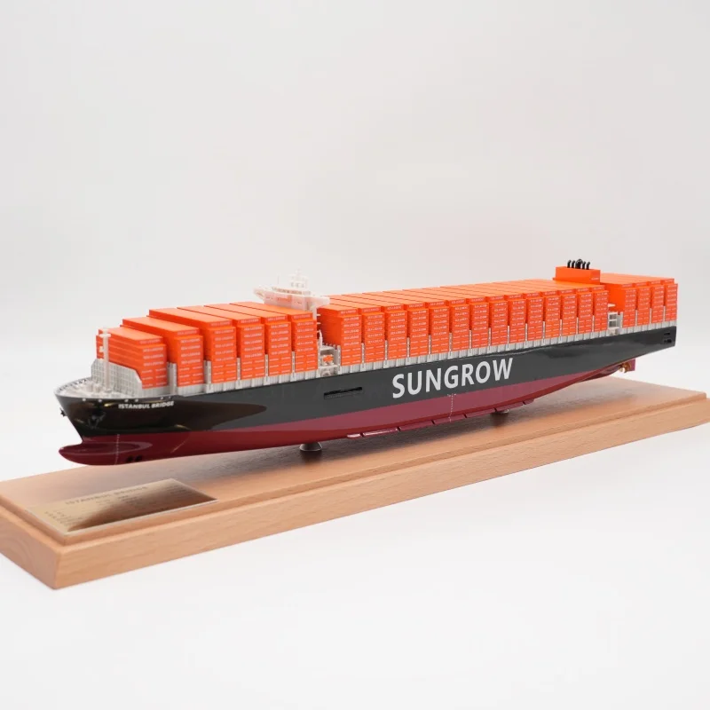 【LAC】Custom Made 45cm SUNGROW Workmanship Cargo Ship Model Scale 1:888 Simulation Container Ship Model for Business Gift