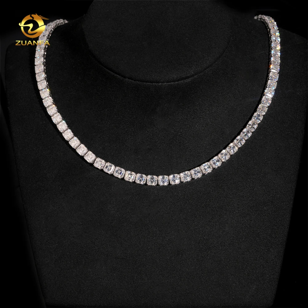 Hip Hop Jewelry High Quality VVS 925 Silver Asscher Cut 5.5