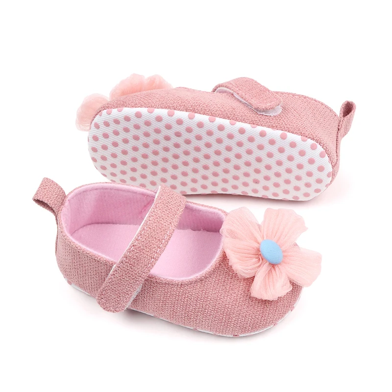 Spring and Fall New Flower Soft Soled Baby Walking Shoes for Girls factory