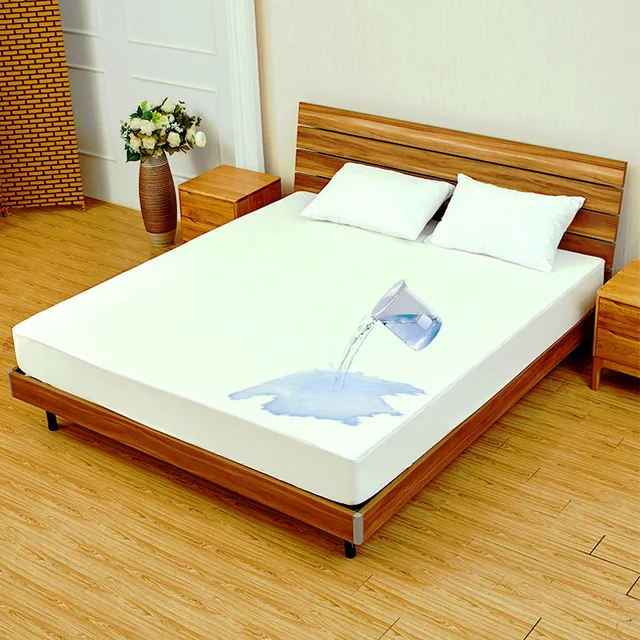 Wholesale Solid Color Bed Covers Anti- bedbug Anti-mite Waterproof King Size White Mattress Protector with Zipper