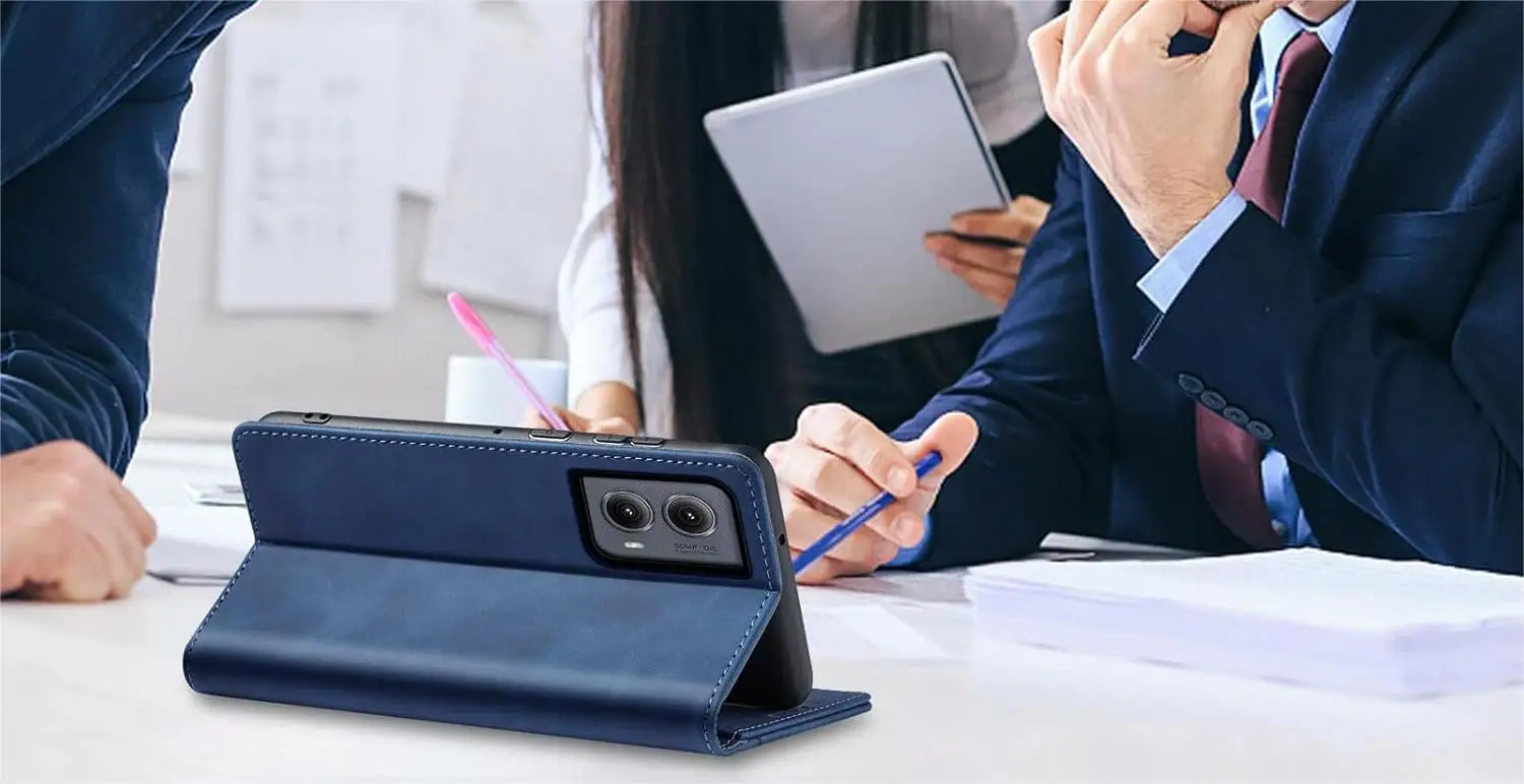 product flip wallet case for motorola edge 2024 leather magnetic folio cover with card holder kickstand shockproof durable case-2
