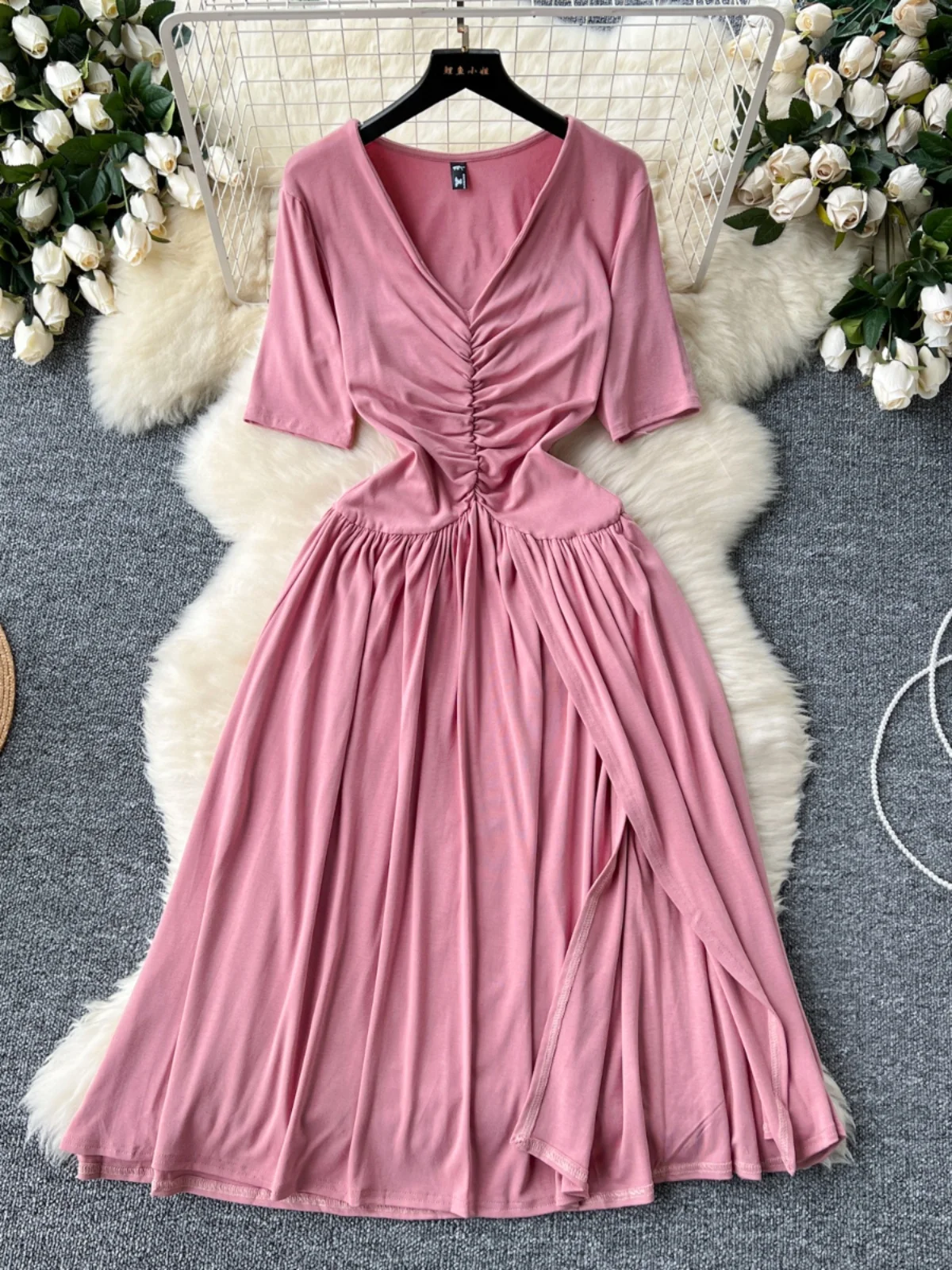 Sweet Lace Embroidered V-neck Midi Dress For Women| Min Order 2 ct Sweet Lace Embroidered V-neck Midi Dress For Women| Min Order 2 ct