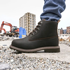 New Goodyear Safety Work Boots Cross-Border Steel Toe Anti-Smash Anti-Puncture Wear-Resistant Non-Slip Industrial Autumn Suede