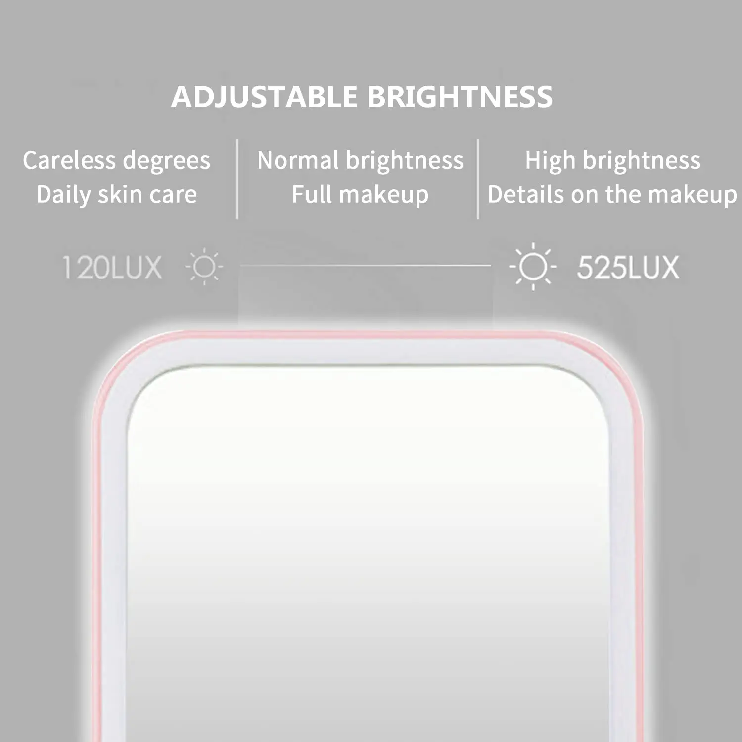 Pink Led Makeup Mirror With Lights Portable Travel Vanity Mirror