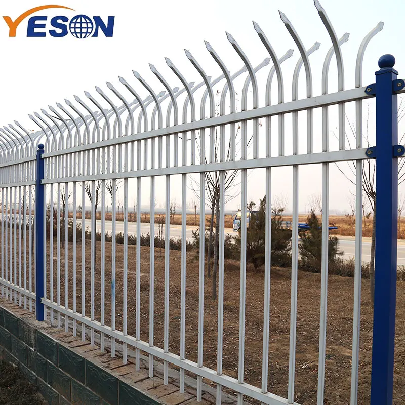 High quality steel residential security palisade fence metal curved