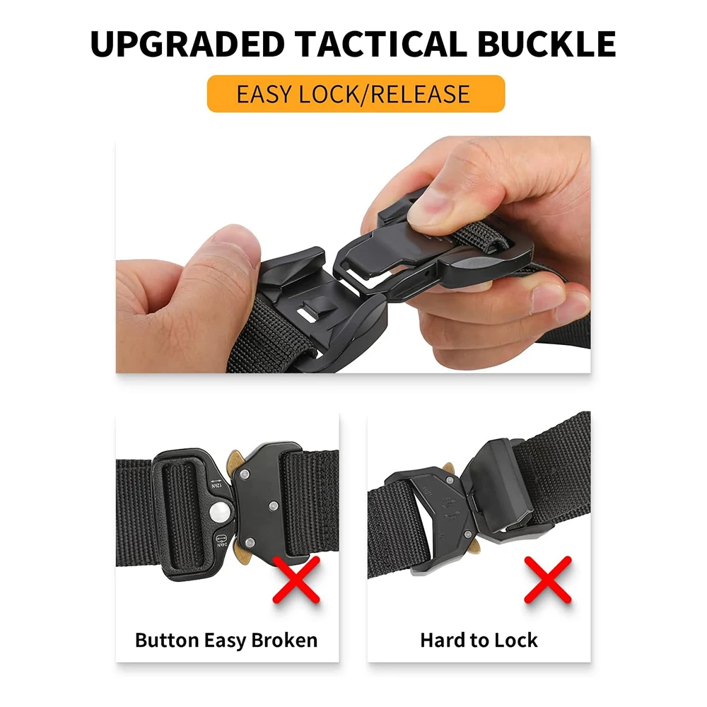 Durable Waterproof Men Wear-resistant Tactical Belt Stretch Nylon Web Outdoors Security Training Belt