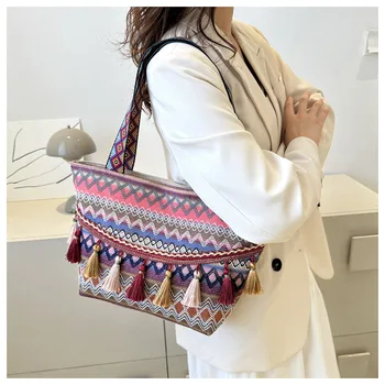 2025New Bohemian Ethnic Shoulder Bag Colorful Crossbody Bag For Women