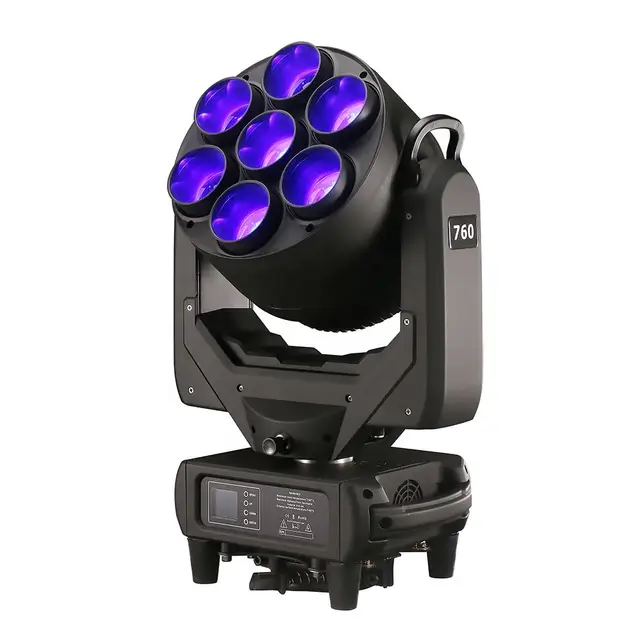 RGBW 4-in-1 Moving Head Stage Lights 7x60W LED Beam Zoom Wash Design for Bar Club Bee Eye Beam-for Stage Performances
