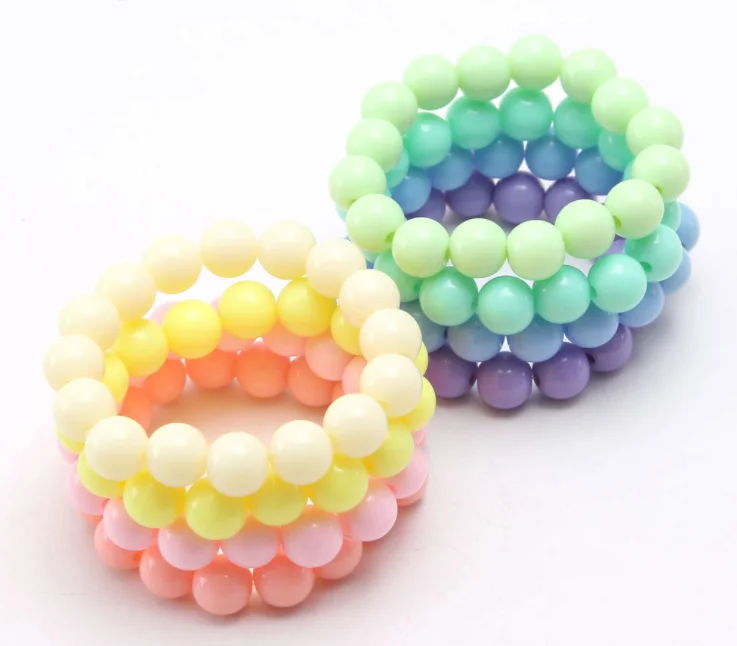 6mm of Elastic Candy Acrylic Beads Bracelets (Random/Multicoloured)  Plain/With Alphabets - Custom Gelang Nama | Shopee Malaysia