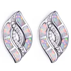 Unique 100% Sterling Silver White Opal Stud Earring Opal Mexico Jewelry Manufacturers