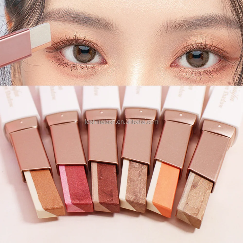 Gradient Two-color Eye Shadow Stick Lazy Eyeshadow Pen Glitter Highlighter Makeup Stick Waterproof Eye Makeup Cosmetic Tools