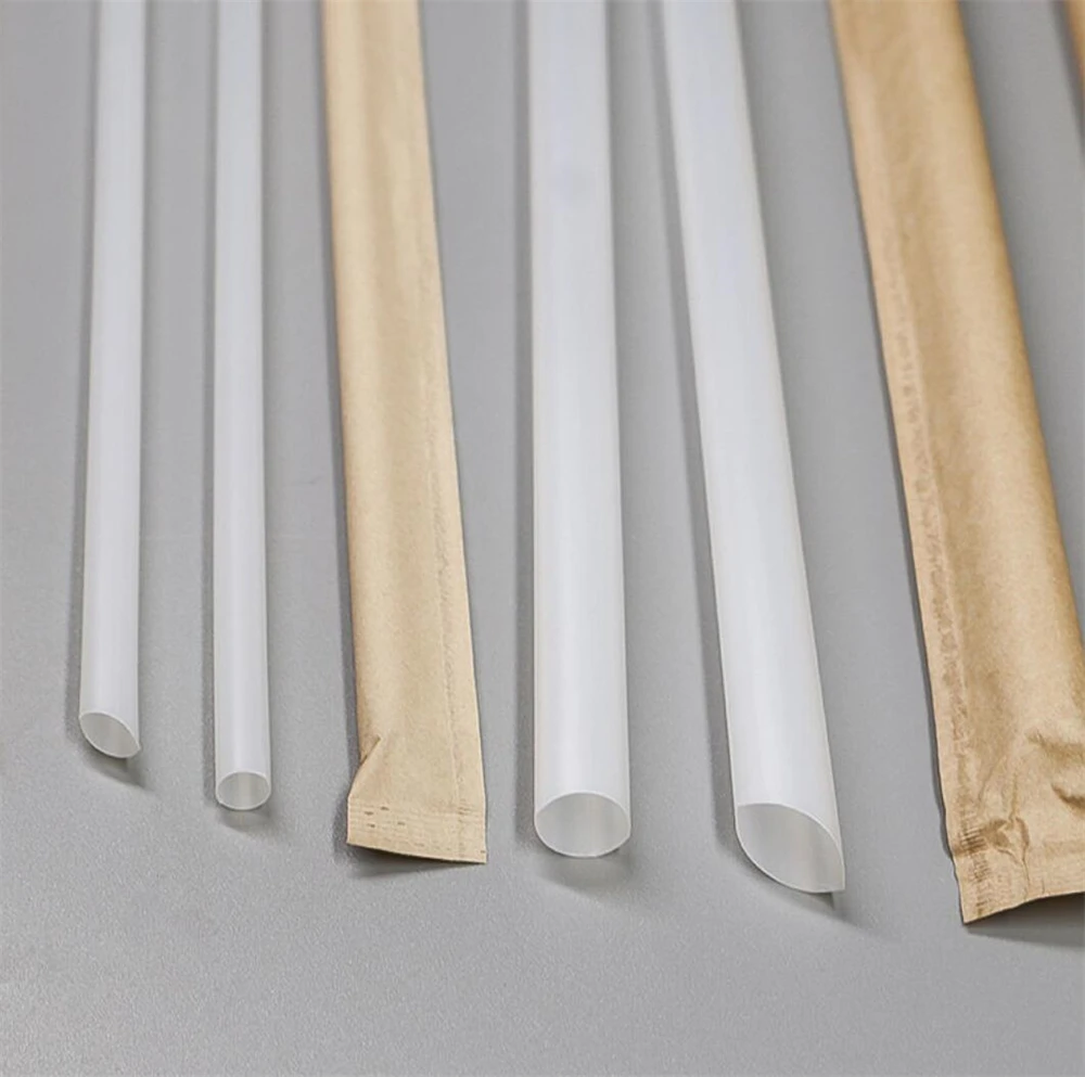 100% Plasticless Biodegradable Stirring Straws Disposable Plastic Cups Lid And Straw Pla Corn