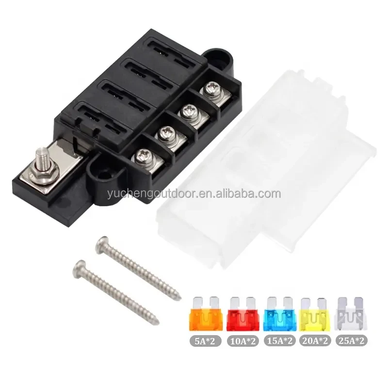 4 Way Fuses Circuit Standard Ato Fuse Holder Screw Mounted factory