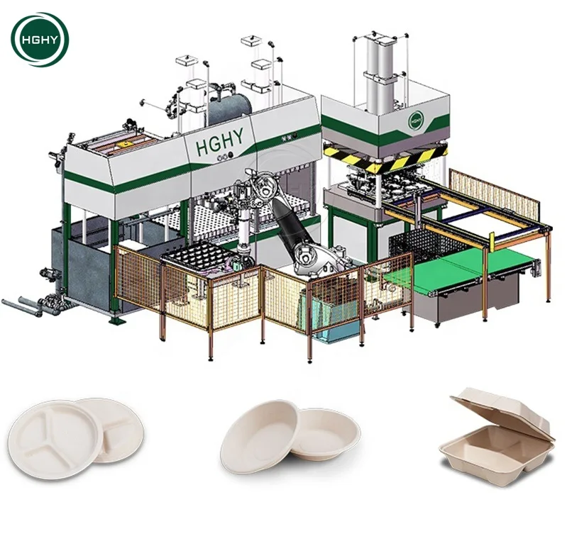 Auto Paper Plates Manufacturing Machine Sugarcane Bagasse Plates Making Machine Trimming Paper