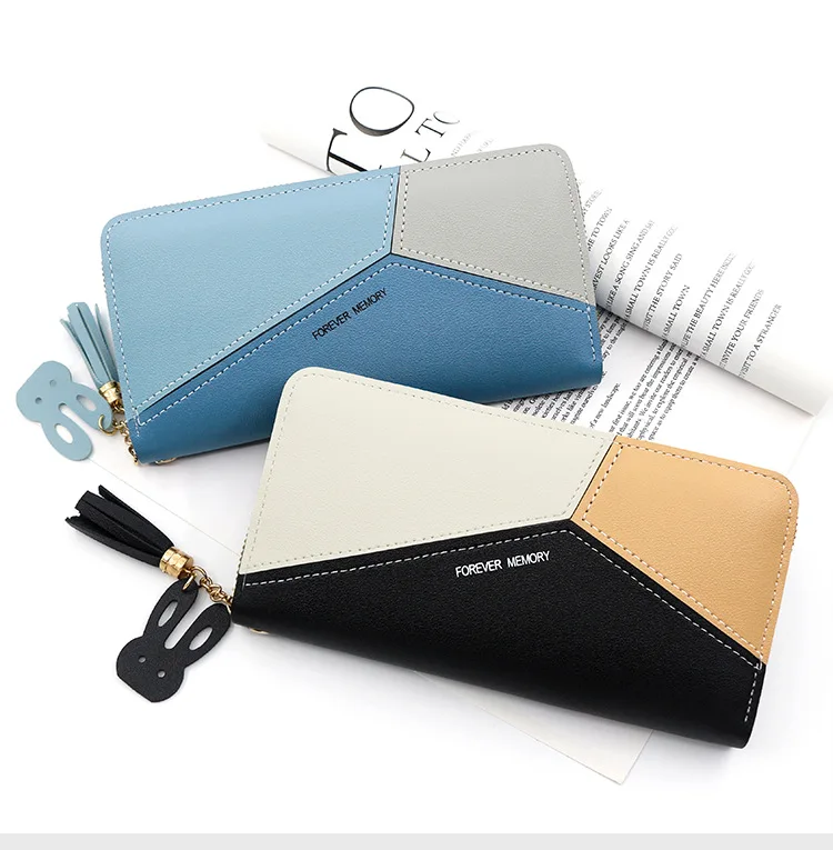 Fashion Color Matching Large Capacity Clutch Bag Mobile Coin Purse ...