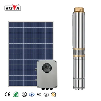 Bison solar Pump 1.5''inch Deep Well Solar Water Pump 0.75kw 1hp Submersible Water Pump Solar System For Agricultural Irrigation