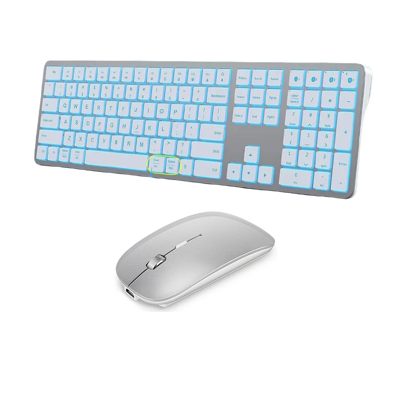JOMAA Rechargeable Wireless Keyboard and Mouse Ultra-thin Keyboard Mouse Set  for Laptop Computer