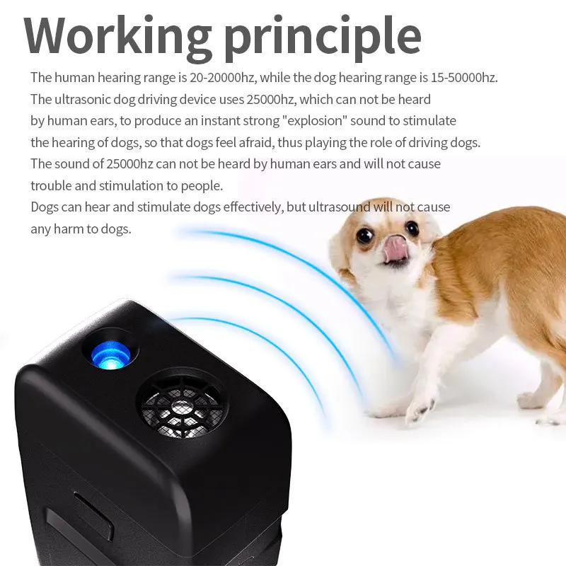 New Rechargeable Sonic Dog Cat Repellent Bark Control Device Waterproof