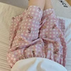 MY208# purple lattice flower shorts