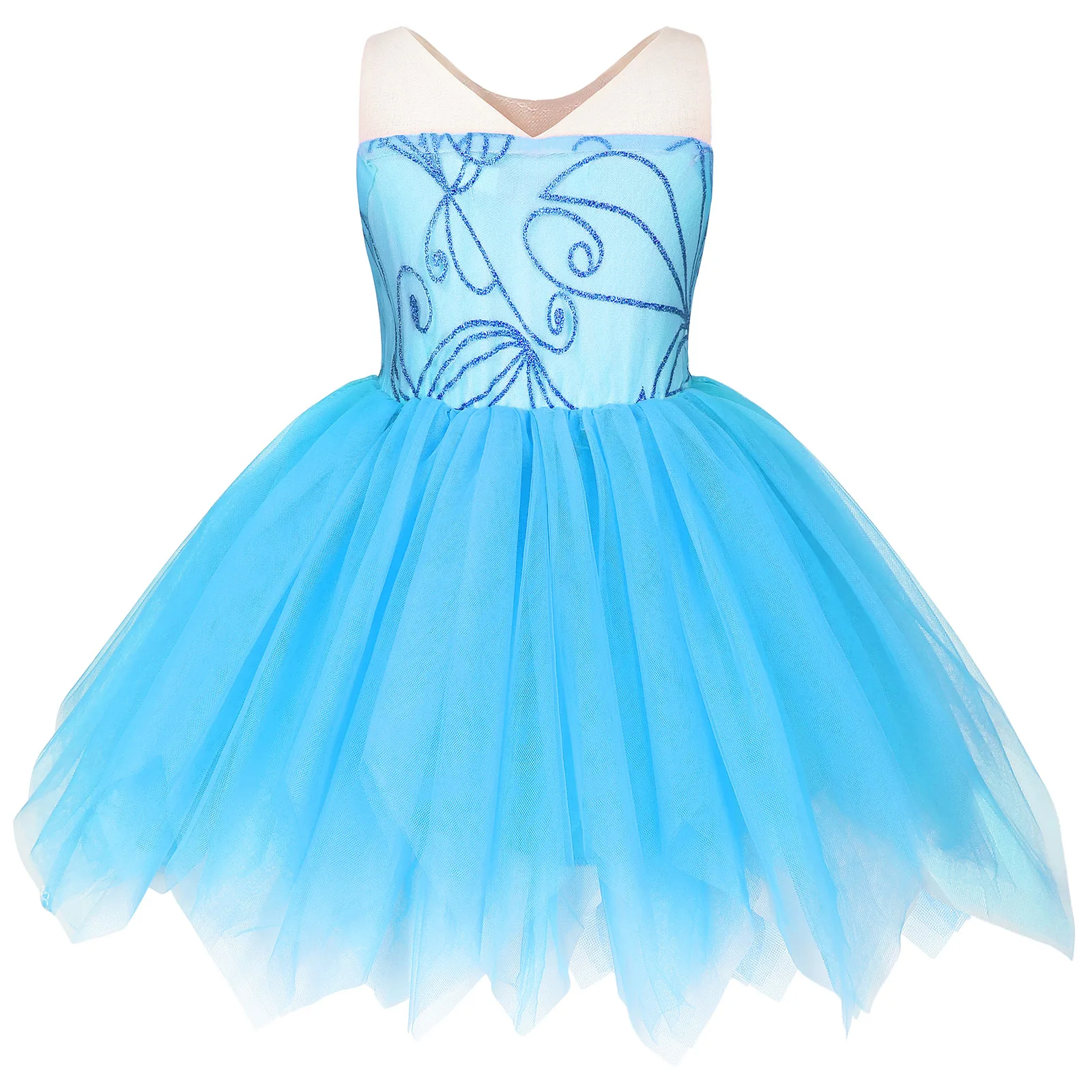 YYDSXK Robe Princesse Belle – Déguisement 10 Pièces Avec Couronne, Collier, Baguette – Taille Enfant – Cosplay Anniversaire