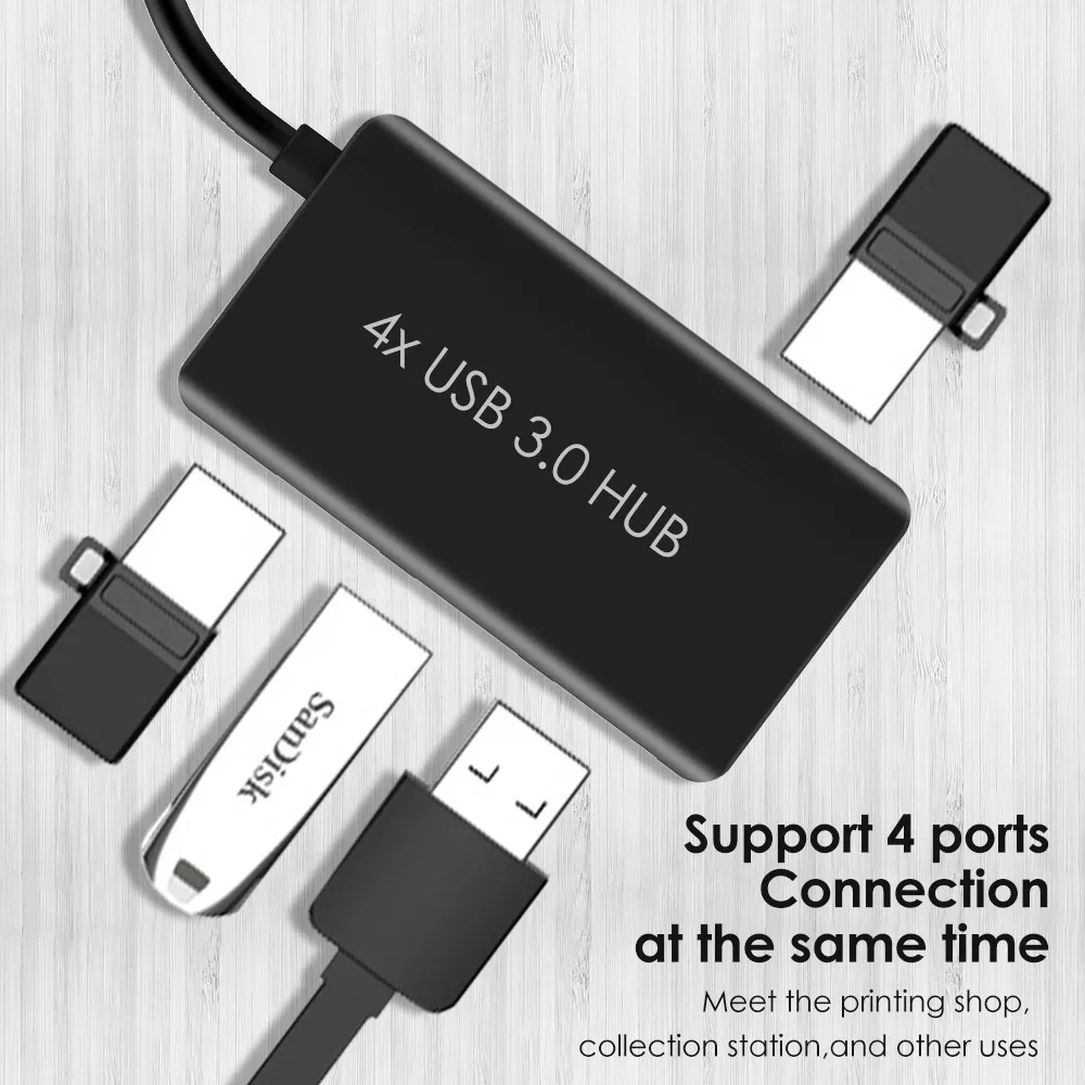 USB C Hub 4 Ports USB Type C to USB 3.0 Hub Adapter with Charging Port for Laptop Flash Drives Camera