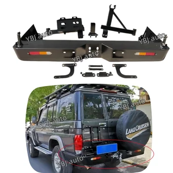 YBJ Car Accessories Steel Rear For Land Cruiser FJ76 LC79 SUV With Tyre Rack and Fuel Tank Holder  Rear Bumper LC76 BULL BAR