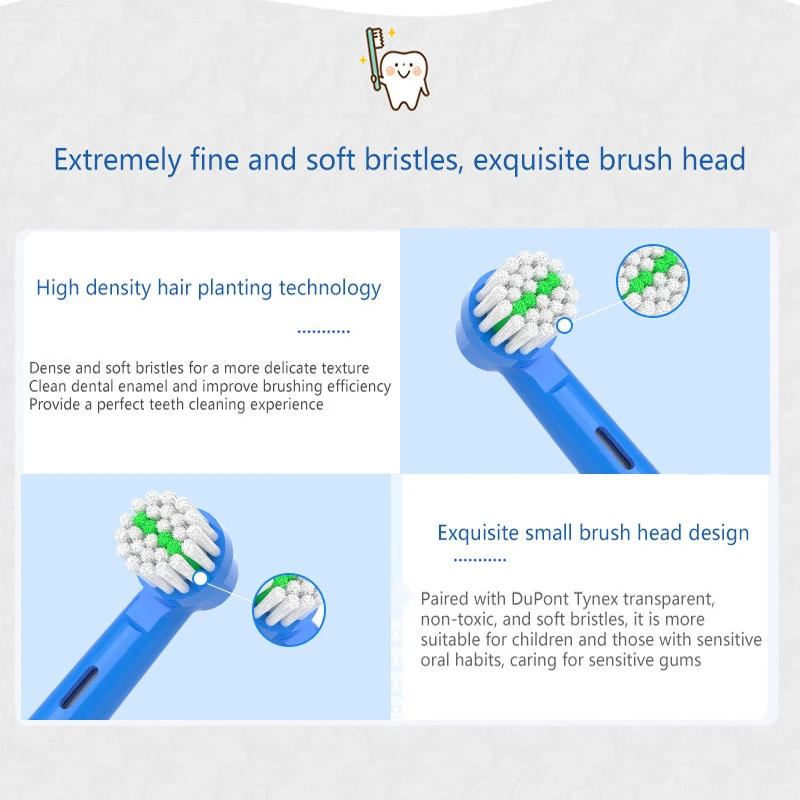 Wholesale OEM&ODM  Waterproof Cute cartoon design rotating kids electric toothbrush 4 toothbrush heads For Oral b factory