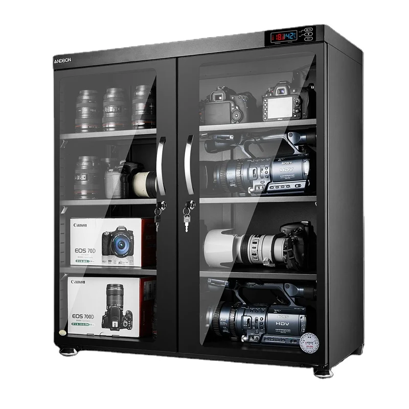 250L Automatic Dehumidification LED Digital Display Dry Cabinet for Lens Camera