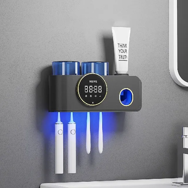 Автоматический дозатор для зубной пасты, набор аксессуаров для ванной комнаты, Стерилизатор УФ зубной щетки