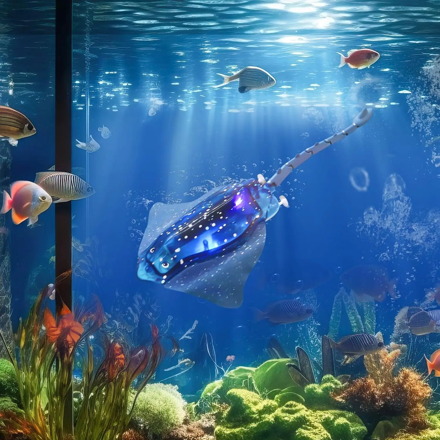 Dwi Dowellin RC Stingray Fish Toy with LED Lights Fun Education