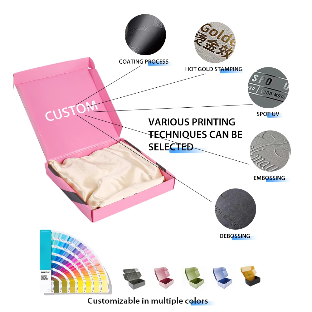 קופסת משלוח קרטון מקופל עם גימור mate, לוגו מותאם, מדפסת צבעונית, קופסת נייר מקופלת למתנה, ספק אריזות שילוח