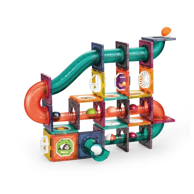 78件磁性瓷砖块大理石跑步玩具