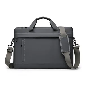 Soft PU Leather Waterproof Laptop Bag 15.6 Inch Single Shoulder Messenger Computers Bag for Office Business Travel Men