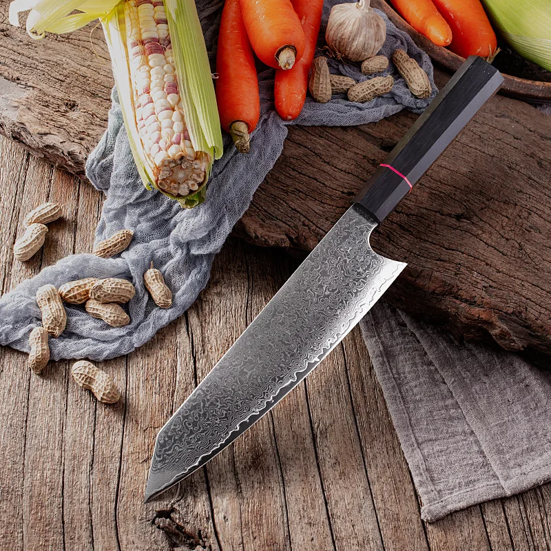 Damascus Steel Chef Cleaver VG10 Japanese Stainless Small Kitchen Knife Wood Resin Handle Chopping Cross-Border Foreign Trade