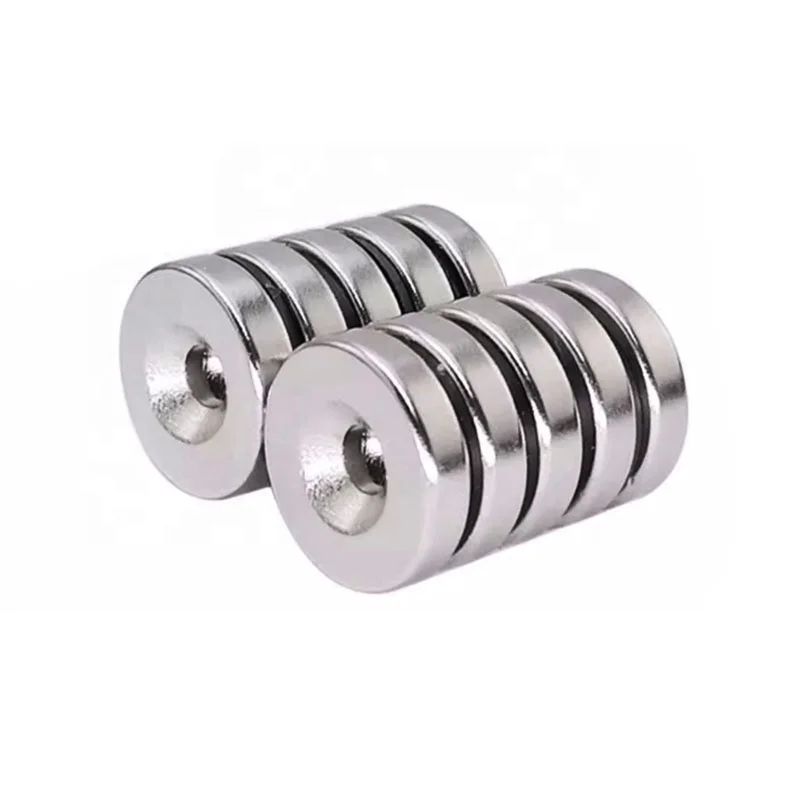 N52 N38 Round Disc Permanent Magnet with Countersunk Hole for Screw