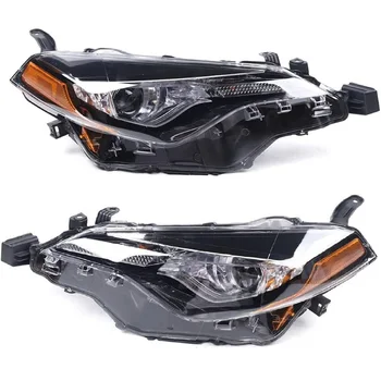 VISHN Pair LED Headlights for Toyota 2017-2019 Corolla L LE CE Factory Head Lamp Clear Lens Headlight Assembly