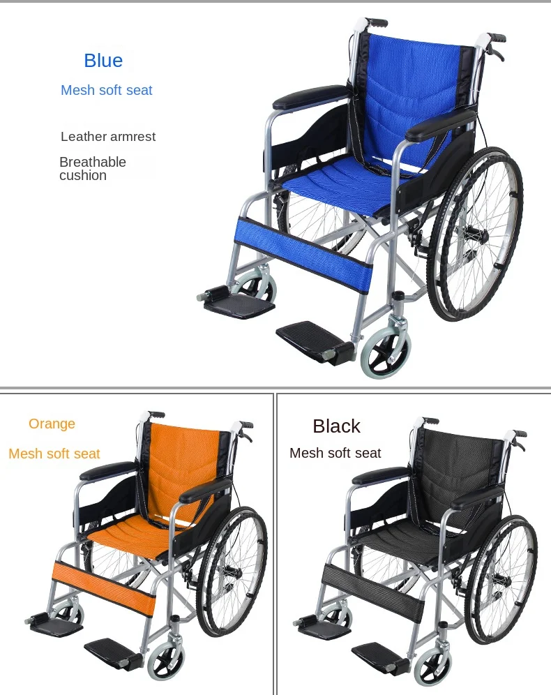 Wholesale Price for Manual Wheelchairs Light Weight Wheelchair Carton Folding Convenient Aluminum Alloy Body Health Care 12 KG