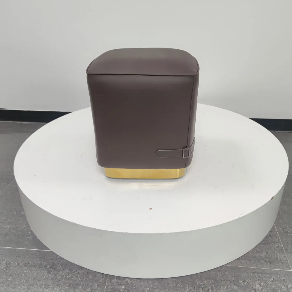 Classic Luxury Pedicure Chair for Beauty Salon Faux Leather Covered Square Foot Rest Sofa Bean Bag Stool