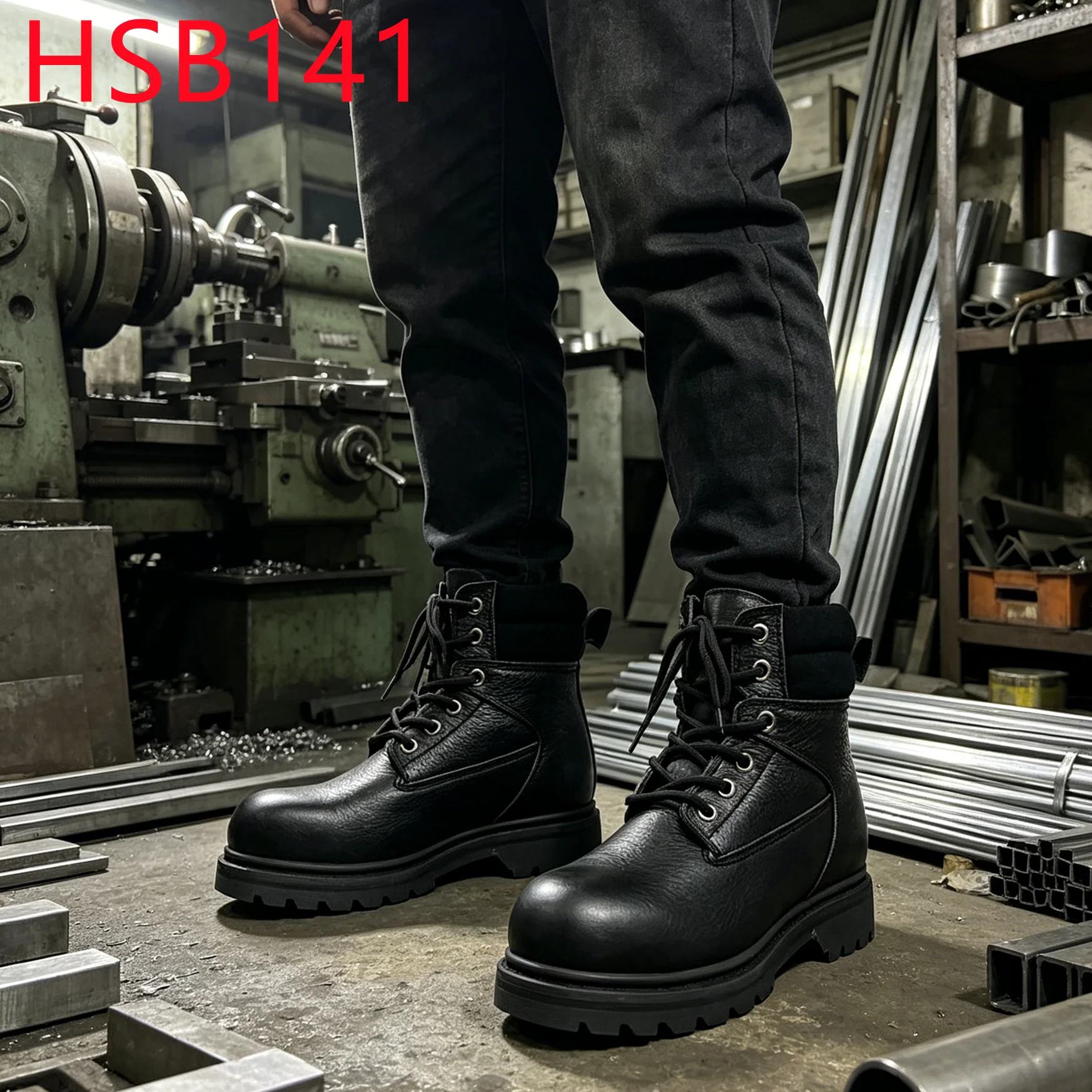YYR,Goods Handling Quality Embossed Leather Upper Safety Boots Gas Industry Goodyear Rubber Outsole Security Footwear HSB141