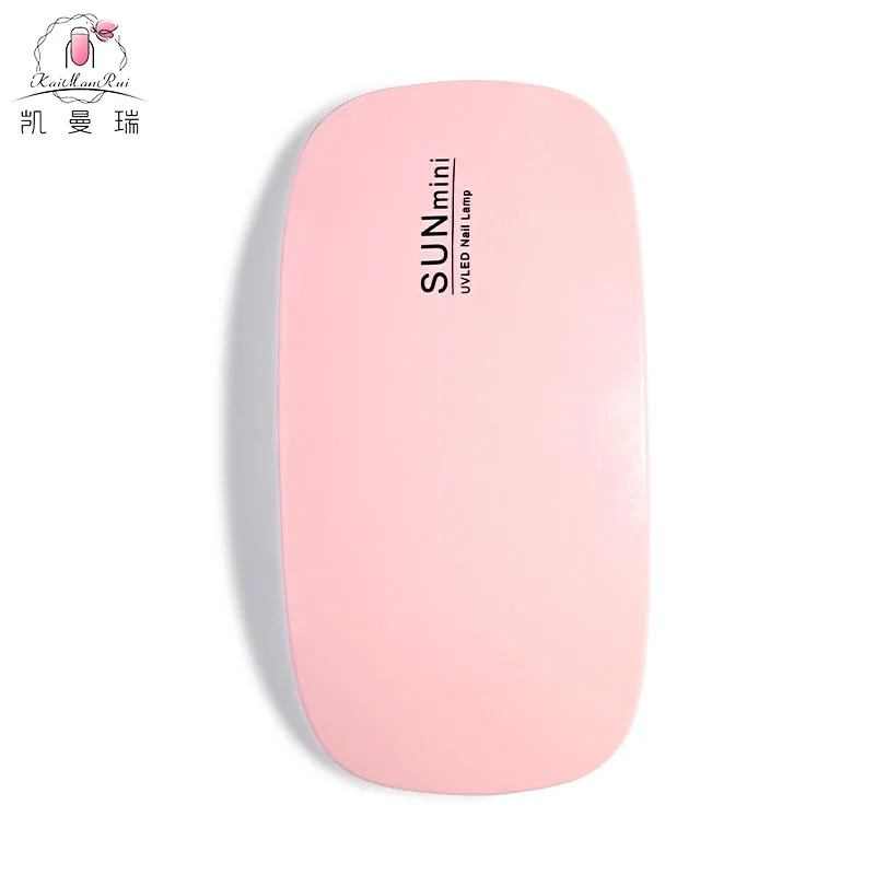 New SUN Mini 6W 6LEDS LED  Cordless UV Nail Lamp Dryer Manicure Nail Lamp UV Gel Professional Nail Lamp