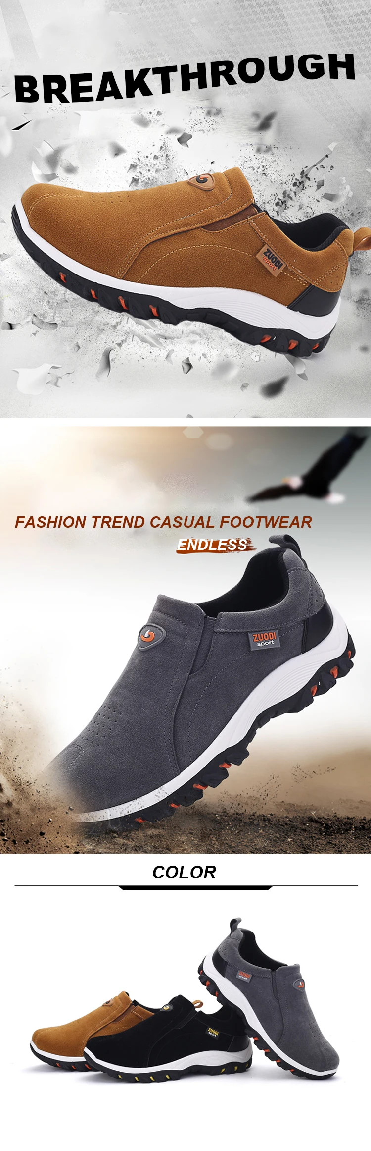 Large Size Casual Men's Shoes 2023 Autumn New Solid Color Antislip And