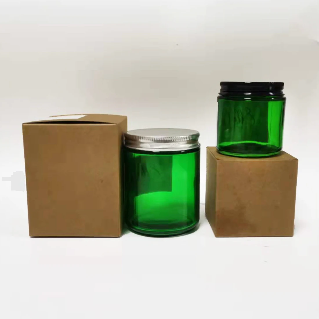 4oz 8oz Matte Black/Green/Clear/Amber Customer Label Empty Glass Candle Jars  with Metal Lids - China Candle Jars and Glass Candles Jars price